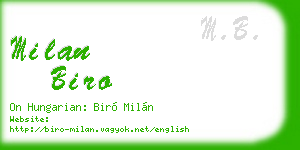 milan biro business card